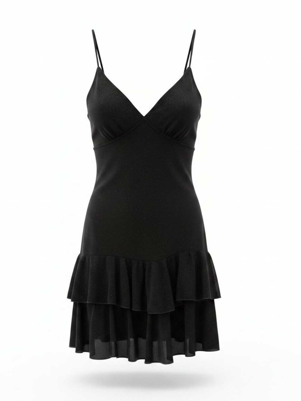 wild fable Black Tiered Ruffle Slip Mini Dress